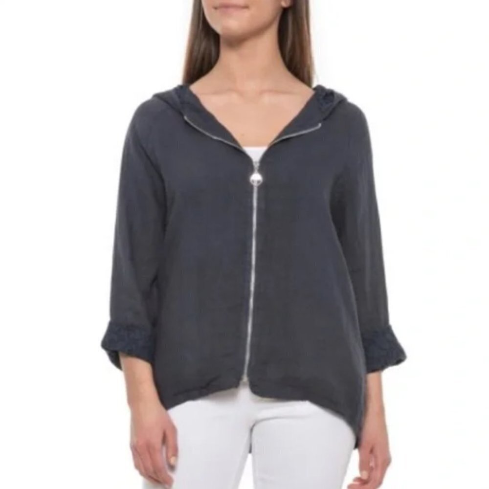 ASPEN Women's Zip Up Lace Lined Hoodie - M